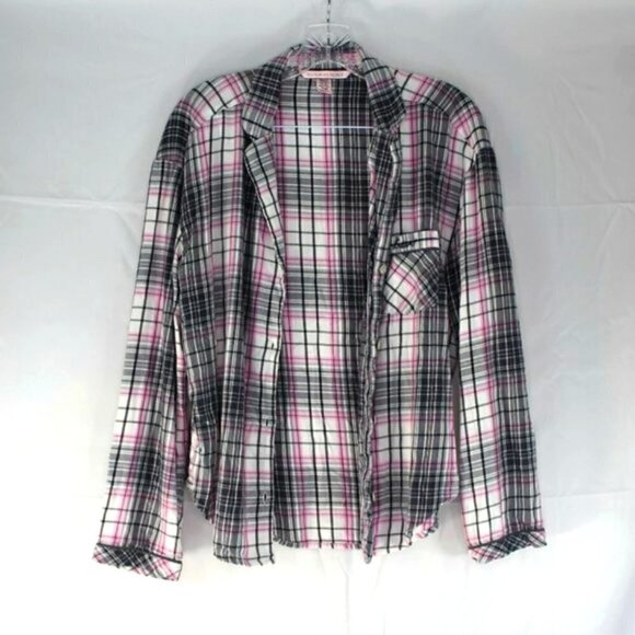 Victoria Secret PJ Top Flannel Small - Picture 1 of 7